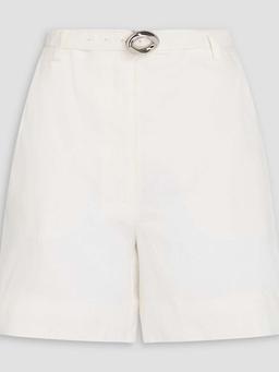 Belted linen shorts