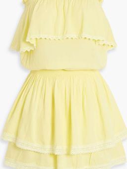 Salma strapless tiered voile mini dress