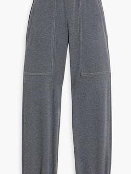 Cropped French cotton-terry track pants