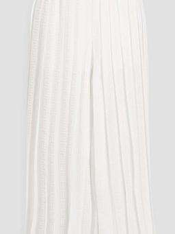 Pleated jacquard-knit culottes