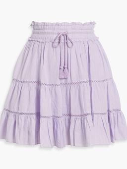 Lioline tiered cotton-blend jacquard mini skirt