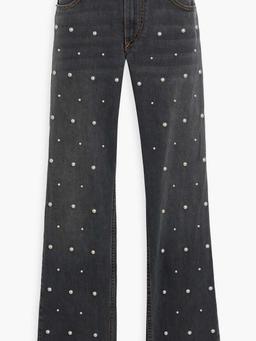 Dulano studded mid-rise straight-leg jeans
