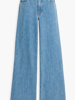 Paneled high-rise wide-leg jeans