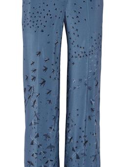 Swallow Metamorphosis printed silk crepe de chine wide-leg pants