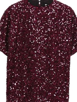 Sequined crepe de chine top