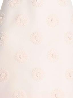 Floral-appliquéd wool and silk-blend mini skirt