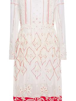 Embellished embroidered cotton and silk-blend midi dress