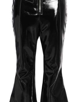 Cropped vinyl flared pants