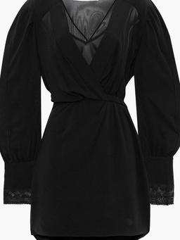 Honey wrap-effect silk-chiffon mini dress